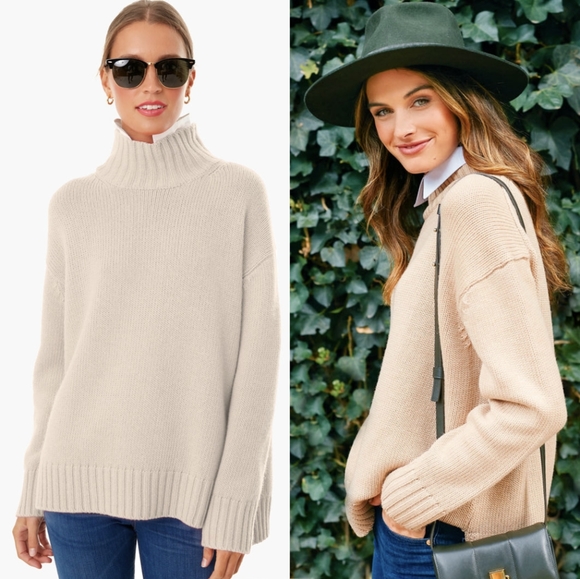 Tuckernuck Sweaters - Tuckernuck Oatmeal Removable Popped Collar Dickie Sweater